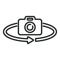Augmented reality camera control icon outline vector. Future game vector