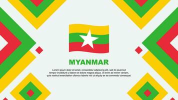 Myanmar Flag Abstract Background Design Template. Myanmar Independence Day Banner Wallpaper Vector Illustration. Myanmar Template