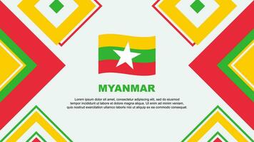 Myanmar Flag Abstract Background Design Template. Myanmar Independence Day Banner Wallpaper Vector Illustration. Myanmar Independence Day