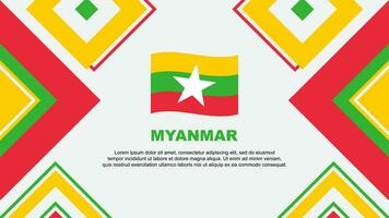 Myanmar Flag Abstract Background Design Template. Myanmar Independence Day Banner Wallpaper Vector Illustration. Myanmar Independence Day