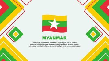 Myanmar Flag Abstract Background Design Template. Myanmar Independence Day Banner Wallpaper Vector Illustration. Myanmar Background