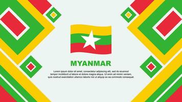 Myanmar Flag Abstract Background Design Template. Myanmar Independence Day Banner Wallpaper Vector Illustration. Myanmar Cartoon