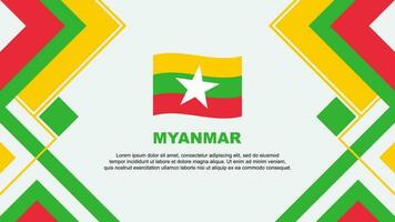 Myanmar Flag Abstract Background Design Template. Myanmar Independence Day Banner Wallpaper Vector Illustration. Myanmar Banner