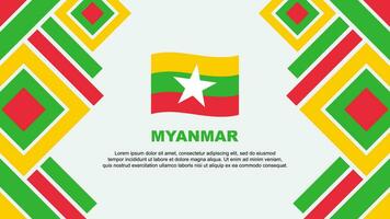 Myanmar Flag Abstract Background Design Template. Myanmar Independence Day Banner Wallpaper Vector Illustration. Myanmar