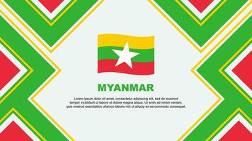 Myanmar Flag Abstract Background Design Template. Myanmar Independence Day Banner Wallpaper Vector Illustration. Myanmar Vector