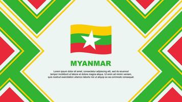 Myanmar Flag Abstract Background Design Template. Myanmar Independence Day Banner Wallpaper Vector Illustration. Myanmar Vector