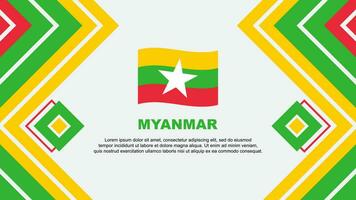 Myanmar Flag Abstract Background Design Template. Myanmar Independence Day Banner Wallpaper Vector Illustration. Myanmar Design