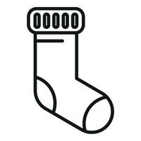 Woolen sock icon outline vector. Textile home fabric vector