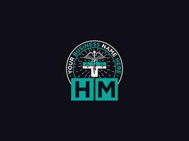 Medical Hm Clinic Logo, Initial HM Typography Luxury Doctors Letter Logo vector