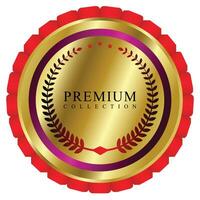 Gold medal set badge vector the best award