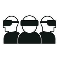 Group people in augmented reality icon simple vector. Game control vector