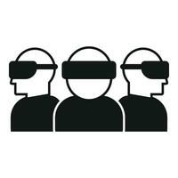 Group people in augmented reality icon simple vector. Game control vector