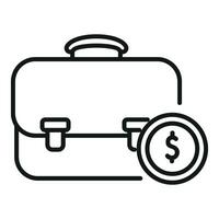 Suitcase strategy business icon outline vector. Rate money vector