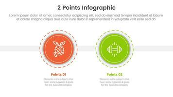 versus or compare and comparison concept for infographic template banner with big circle and outline style with two point list information vector