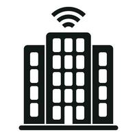 Smart office building icon simple vector. Work station table vector