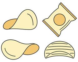 Chips icon set vector color