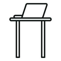 Stand laptop work icon outline vector. Smart office vector