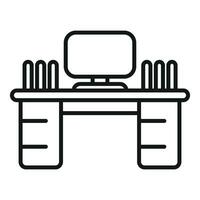 Work computer desktop icon outline vector. Smart office vector