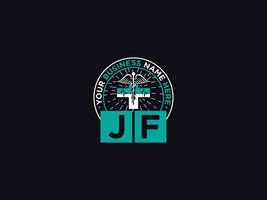 médico jf médico logo, clínica jf logo icono vector para tu negocio
