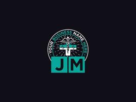 médico jm médico logo, clínica jm logo icono vector para tu negocio