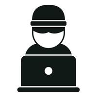 Anonymous laptop user icon simple vector. Mark person vector