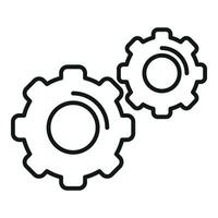 Gear system of realization icon outline vector. Balance human vector