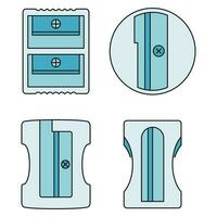 Plastic sharpener icon set vector color