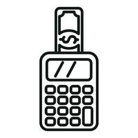 Money cash calculator icon outline vector. Currency change vector