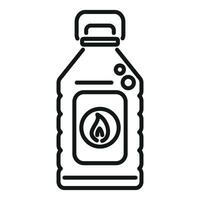 queroseno el plastico botella icono contorno vector. encargarse de gas soltar vector