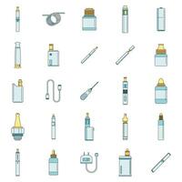 Electronic cigarette mod icons set vector color