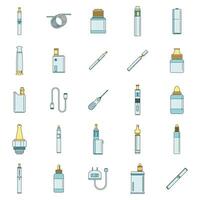 Electronic cigarette mod icons set vector color