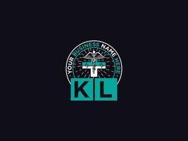 Clinic Kl Logo Letter, Minimal KL Luxury Medical Logo For Doctors vector