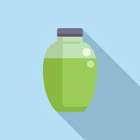 Wasabi liquid pot icon flat vector. Asian sushi plant vector