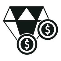 Diamond coins money icon simple vector. Currency wallet vector