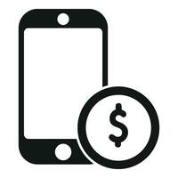 teléfono inteligente dinero aplicación icono sencillo vector. tarjeta Cajero automático crédito vector