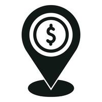 Coin money location icon simple vector. Sign change cash vector