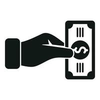 Give cash money icon simple vector. Sign of cashback vector