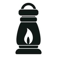 Kerosene lamp burning flame icon simple vector. Tank oil lamp vector