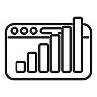 Online realization graph icon outline vector. Purpose vision vector