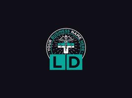 Plus Ld Logo Art, Typography LD Medical Letter Logo Vector For Doctors
