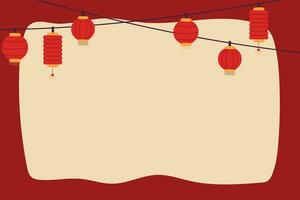 contento chino nuevo año con flor,linterna,asiática elementos oro en color antecedentes. vector