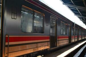 Commuter Line or electric train in Jakarta, Indonesia photo