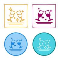 Two Glasses Romantic Vector Icon