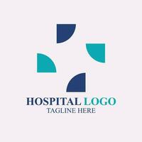 sencillo hospital logo diseño Servicio vector