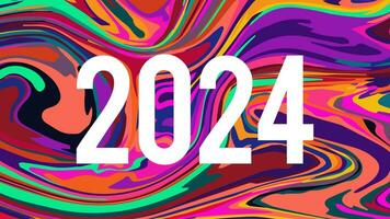 2024 vector banner background design in psychedelic swirl colorful effect