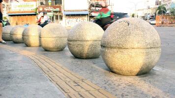 Stone bollard in Jogjakarta city photo