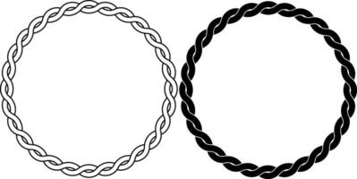 outline silhouette round cord frame set vector