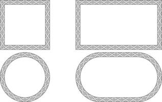 outline american indian ethnic frame set vector