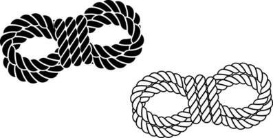 outline silhouette roll of rope icon set vector