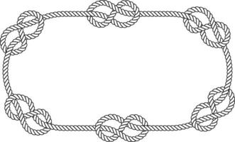 rectangular rope woven frame with copy space vector